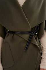 Penelope Double Face Wool Coat - Dark Olive