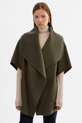 Penelope Double Face Wool Coat - Dark Olive