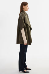 Penelope Double Face Wool Coat - Dark Olive