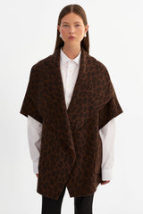 Penelope Reversible Double Face Wool Coat - Brown Leopard