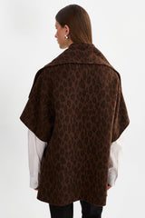 Penelope Reversible Double Face Wool Coat - Brown Leopard