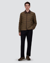 Nylon Shirt Jacket With Faux Suede Collar
