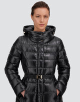 Herno Nylon Ultralight Hooded Maxi Coat - Black