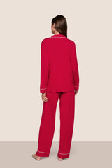 Eberjey Gisele Long PJ Set - Holly Red/Ivory