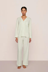 Eberjey Gisele Long PJ Set - Seafoam/Ivory