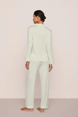 Eberjey Gisele Long PJ Set - Seafoam/Ivory