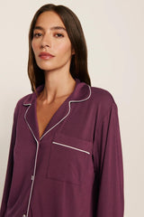 Eberjey Gisele Long PJ Set - Wildberry/Ivory