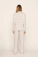 Eberjey Gisele Printed Long PJ Set - On The Slopes Ivory/Navy