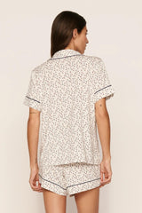 Eberjey Gisele Printed Relaxed Short PJ Set - On The Slopes Ivory/Navy