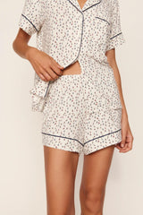 Eberjey Gisele Printed Relaxed Short PJ Set - On The Slopes Ivory/Navy