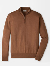 Autumn Crest Suede Trim Quarter-Zip - Dark Amber