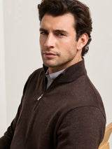 Autumn Crest Suede Trim Quarter-Zip - French Press