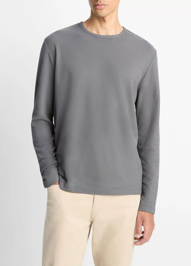 Pima Pique Long Sleeve Crew