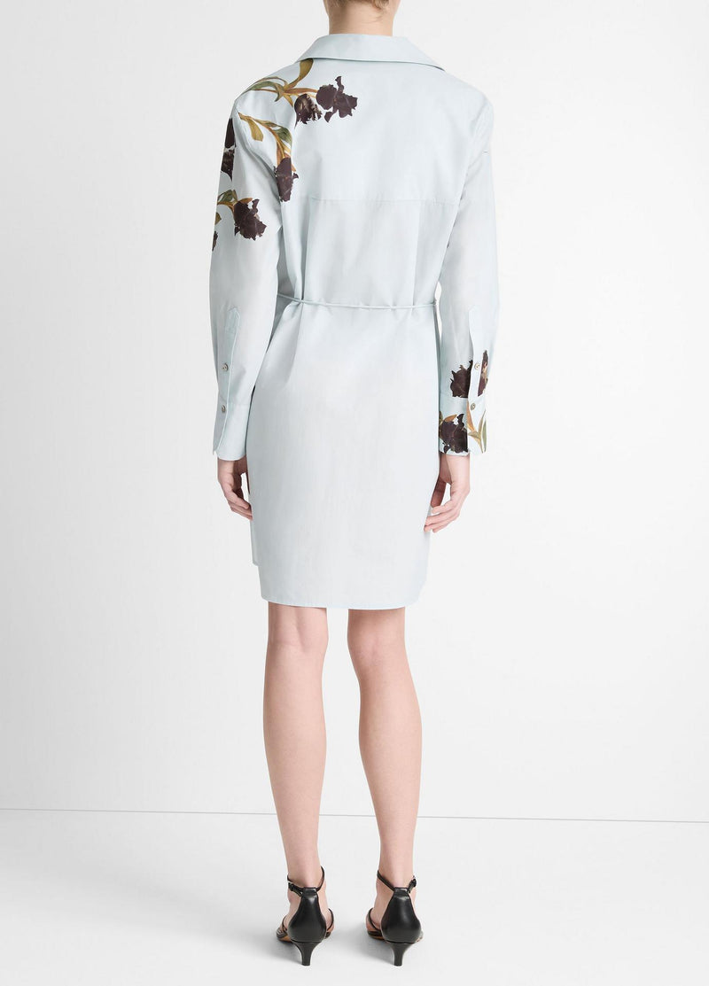 Placed Iris Cotton Shirt Dress