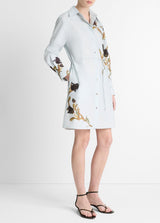 Placed Iris Cotton Shirt Dress