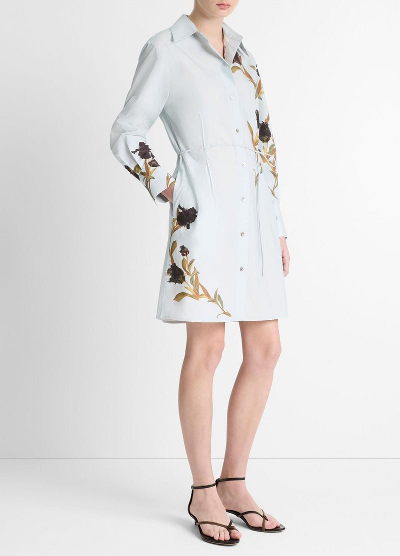 Placed Iris Cotton Shirt Dress