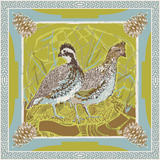 Austin Williams Art Double-Sided Silk Scarf - Chartreuse Quail Pair