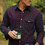 Criquet Corduroy Pearl Snap - Navy Check