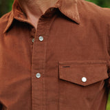 Criquet Corduroy Pearl Snap - Whiskey Barrel