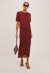 Ebony Skirt - Crimson