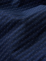 Derek Rose Royal Cotton Dressing Gown - Navy Pin Dot Stripe