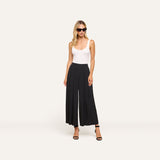 L'Agence Novalynn Cropped Pleated Pant - Black