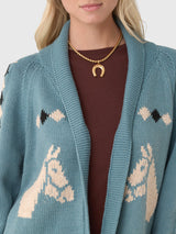 The Stable Lodge Cardigan - Blue Bell