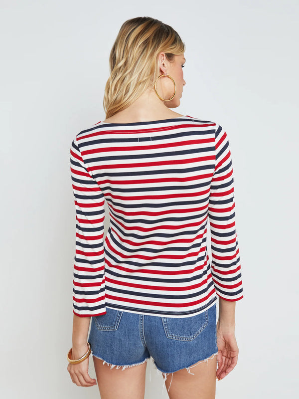 Lucille Boatneck Striped Boatneck Top