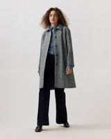 Ann Mashburn Balmacaan Coat - Grey/Sky Glen Plaid