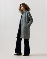 Ann Mashburn Balmacaan Coat - Grey/Sky Glen Plaid