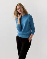 Kit Crewneck Sweater - Heather Cerulean