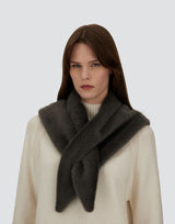 Herno Alternative Fur Triangle Foulard - Charcoal