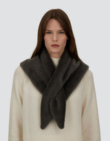 Herno Alternative Fur Triangle Foulard - Charcoal