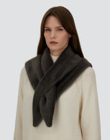 Herno Alternative Fur Triangle Foulard - Charcoal