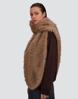 Herno Faux Long Fur Scarf - Champagne