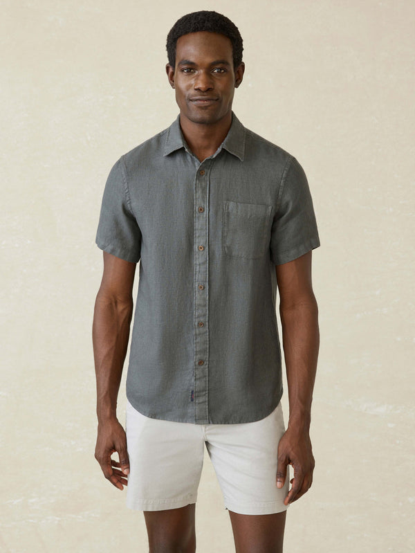 Short-Sleeve Palma Linen Shirt - Oak Hall