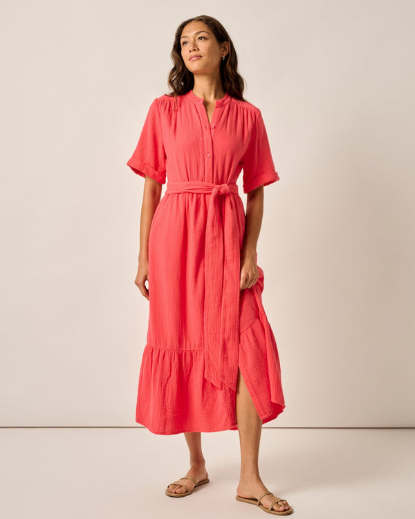 Julie Button Up Cotton Maxi Dress