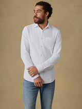 Faherty Costa Pique Shirt - Pure White