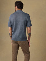 Short Sleeve Linen Sweater Polo - Oak Hall