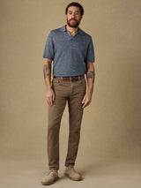 Short Sleeve Linen Sweater Polo - Oak Hall