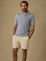 Short Sleeve Linen Sweater Polo - Oak Hall