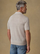 Short Sleeve Linen Sweater Polo - Oak Hall