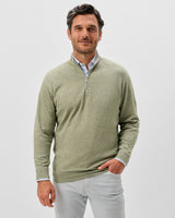 Hanks Lightweight Textured 1/4 Zip Pullover - Pesto