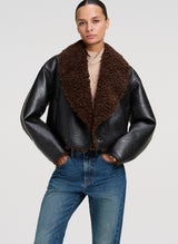 Stella Faux Shearling Jacket - Deepest Brown/Pilot Brown