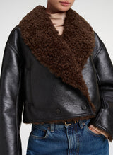 Stella Faux Shearling Jacket - Deepest Brown/Pilot Brown