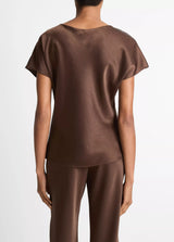 Cap Sleeve V-Neck Blouse