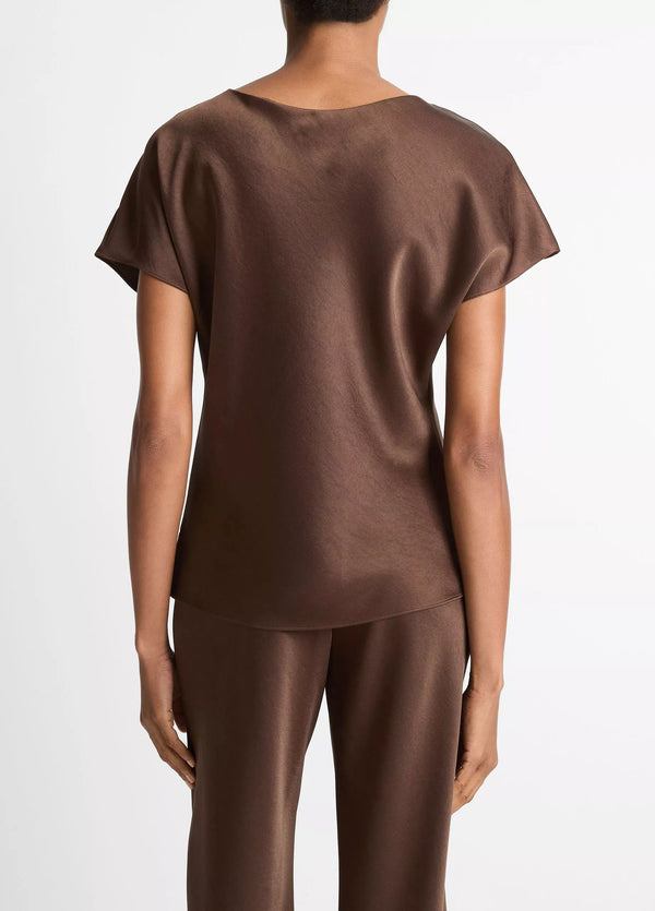 Cap Sleeve V-Neck Blouse