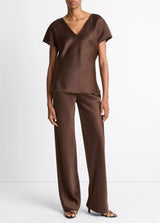 Cap Sleeve V-Neck Blouse