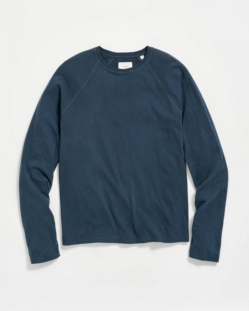 Long Sleeve Sueded Cotton Crew - Oak Hall