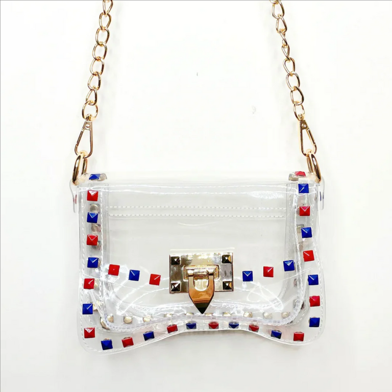 Jackie Clear Chain Purse - Gold